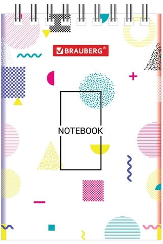 Блокнот МАЛЫЙ ФОРМАТ (75х105 мм) А7, 40 л., гребень, картон, клетка, BRAUBERG, "Креатив", 129854