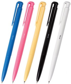 Ручка шариковая автоматическая BRAUBERG &quot;Hot Hit&quot;, СИНЯЯ, корпус ассорти, узел 0,7 мм, линия письма 0,35 мм, 140891