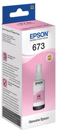 Чернила EPSON 673 (T6736) для СНПЧ Epson L800/L805/L810/L850/L1800, светло-пурпурные, ОРИГИНАЛЬНЫЕ, C13T67364A/698