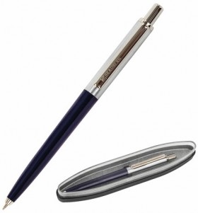 Ручка подарочная шариковая BRAUBERG "Soprano", СИНЯЯ, корпус серебристый с синим, линия письма 0,5 мм, 143484