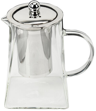 Чайник заварочный 950 мл, жаропрочное стекло, металлическая колба-заварник, DASWERK, 608647