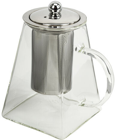 Чайник заварочный 950 мл, жаропрочное стекло, металлическая колба-заварник, DASWERK, 608647