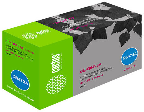 Картридж лазерный CACTUS (CS-Q6473A) для HP ColorLaserJet 3600N/3600DN/3800N, пурпурный, ресурс 4000 страниц