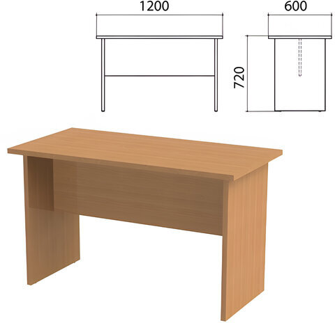 Стол приставной "Этюд", 1200х600х720 мм, бук бавария, 400049-55