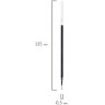 Стержень гелевый STAFF "Basic" GPR-229, 135 мм, ЧЕРНЫЙ, игольчатый узел 0,5 мм, линия 0,35 мм, 170229
