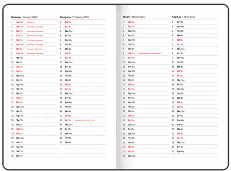 Еженедельник датированный 2025, БОЛЬШОЙ ФОРМАТ, 210х297 мм, А4, BRAUBERG "Favorite", под кожу, синий, 115941