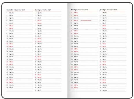 Еженедельник датированный 2025, БОЛЬШОЙ ФОРМАТ, 210х297 мм, А4, BRAUBERG "Favorite", под кожу, синий, 115941