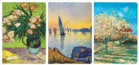 Тетради 40 л. в точку обложка SoftTouch, НАБОР 3 шт., бежевая бумага 70 г/м2, сшивка, А5 (147х210 мм), MASTERPIECE, BRAUBERG, 403802