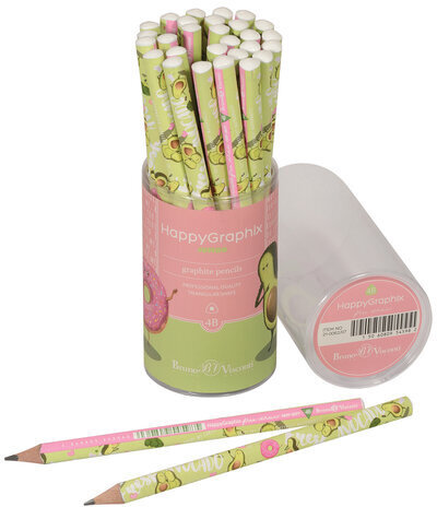 Карандаш чернографитный утолщенный BRUNO VISCONTI "HappyGraphix Jumbo", 1 шт., "Авокадо", 4B, 21-0062/07