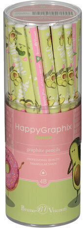 Карандаш чернографитный утолщенный BRUNO VISCONTI "HappyGraphix Jumbo", 1 шт., "Авокадо", 4B, 21-0062/07