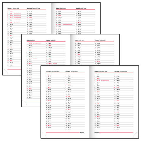 Ежедневник датированный 2024 А5 138x213 мм BRAUBERG "Senator", под кожу, белый, 114888