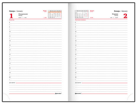 Ежедневник датированный 2024 А5 138x213 мм BRAUBERG "Senator", под кожу, белый, 114888