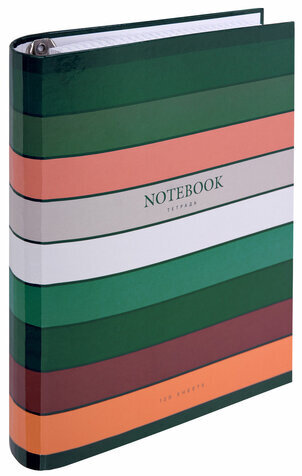 Тетрадь на кольцах А5 175х215 мм, 120 листов, твердый картон, клетка, BRAUBERG, "Classic", 404718