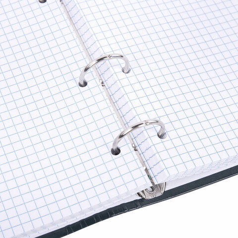 Тетрадь на кольцах А5 175х215 мм, 120 листов, твердый картон, клетка, BRAUBERG, "Classic", 404718