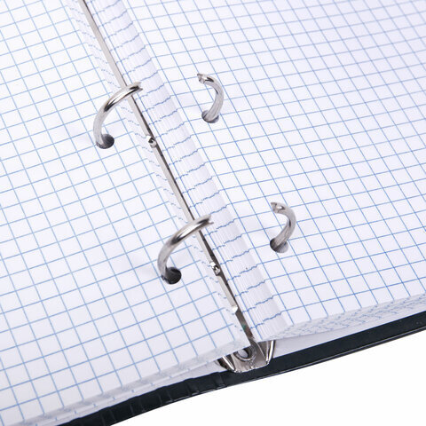 Тетрадь на кольцах А5 175х215 мм, 120 листов, твердый картон, клетка, BRAUBERG, "Classic", 404718