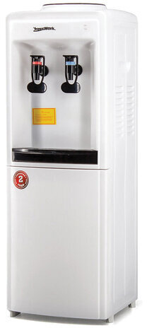 Кулер-водонагреватель БЕЗ ОХЛАЖДЕНИЯ, AQUA WORK 0.7-LK/B, напольный, 2 крана, белый, 12132