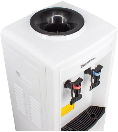 Кулер-водонагреватель БЕЗ ОХЛАЖДЕНИЯ, AQUA WORK 0.7-LK/B, напольный, 2 крана, белый, 12132