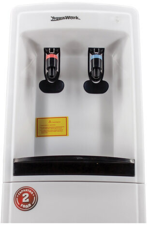 Кулер-водонагреватель БЕЗ ОХЛАЖДЕНИЯ, AQUA WORK 0.7-LK/B, напольный, 2 крана, белый, 12132