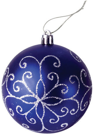 Шары ёлочные 6 шт., 8 см, "Basic Art", пластик, цвет: синий/белый, ЗОЛОТАЯ СКАЗКА, 590892