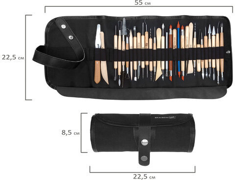 Набор инструментов для лепки и моделирования, 30 шт. в скрутке, BRAUBERG ART CLASSIC, 271176