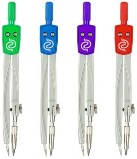 Циркуль для средних классов GLOBUS, 125 мм, металлический, цвет ассорти, чехол ПВХ, ЦЧП-40