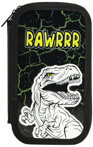 Пенал ЮНЛАНДИЯ, 2 отделения, ламинированный картон, конгрев, 19х11 см, "RAWR", 271538