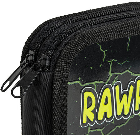 Пенал ЮНЛАНДИЯ, 2 отделения, ламинированный картон, конгрев, 19х11 см, "RAWR", 271538