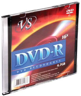 Диск DVD-R VS, 4,7 Gb, 16x, Slim Case, VSDVDRSL01