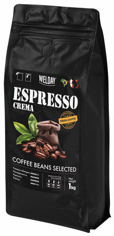 Кофе в зернах WELDAY (ВЭЛДЭЙ) "ESPRESSO Crema" 1 кг, 623439, УТ000015180
