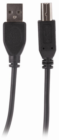 Кабель USB 2.0 AM-BM, 1,5 м, SONNEN Premium, медь, для подключения принтеров, сканеров, МФУ, плоттеров, экранированный, черный, 513128