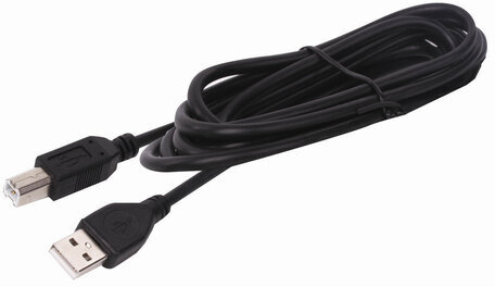 Кабель USB 2.0 AM-BM, 1,5 м, SONNEN Premium, медь, для подключения принтеров, сканеров, МФУ, плоттеров, экранированный, черный, 513128