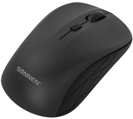 Мышь беспроводная SONNEN V-111, USB, 800/1200/1600 dpi, 4 кнопки, оптическая, черная, 513518