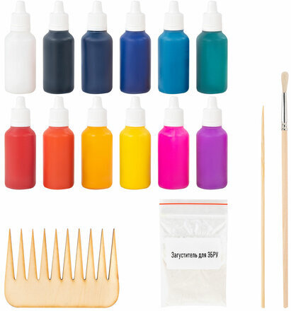 ЭБРУ набор для рисования на воде 12 цветов по 20 мл (120 картин), лоток А4, BRAUBERG HOBBY, 665356