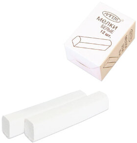 Мел белый АЛГЕМ, набор 12 шт., квадратный, НМБ-12