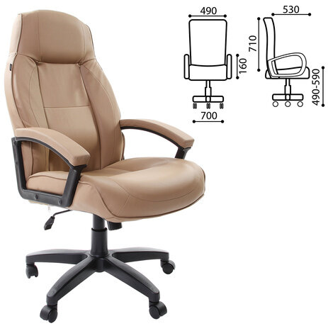 Кресло офисное BRABIX "Formula EX-537", экокожа, песочное, 531390