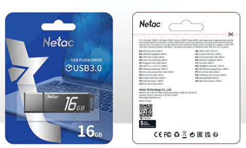 Флеш-диск 16GB NETAC U351, USB 3.0, черный, NT03U351N-016G-30BK
