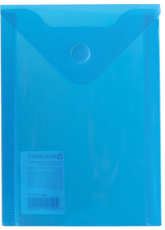 Папка-конверт с кнопкой МАЛОГО ФОРМАТА (105х148 мм), А6, синяя, 0,18 мм, BRAUBERG, 227317