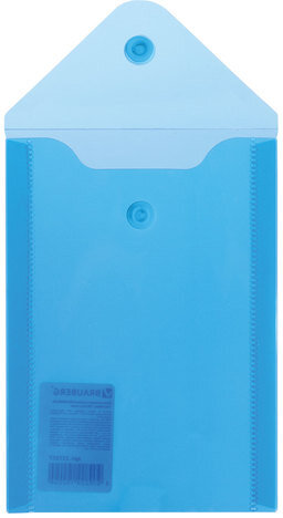 Папка-конверт с кнопкой МАЛОГО ФОРМАТА (105х148 мм), А6, синяя, 0,18 мм, BRAUBERG, 227317