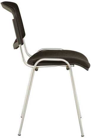Стул для персонала и посетителей BRABIX "Iso NET CF-006", хромированный каркас, черный, 531982