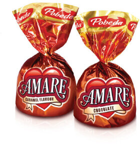Конфеты ПОБЕДА ВКУСА &quot;Амаре&quot; (Amare) со вкусом сгущёнки и карамельной крошкой, 1000 г, пакет, IM_0107_С/1х3