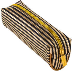 Пенал-косметичка BRAUBERG, мягкий, &quot;Royal&quot;, золотой, 19х6х6 см, 229021