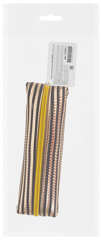 Пенал-косметичка BRAUBERG, мягкий, "Royal", золотой, 19х6х6 см, 229021