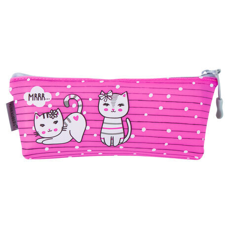 Пенал-косметичка BRAUBERG треугольный, мягкий, "Kittens", 22х3х8 см, 229255