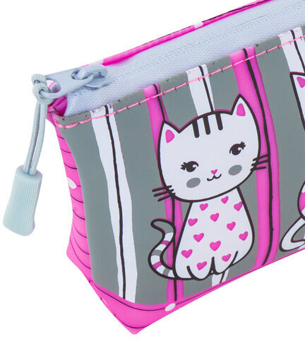 Пенал-косметичка BRAUBERG треугольный, мягкий, "Kittens", 22х3х8 см, 229255
