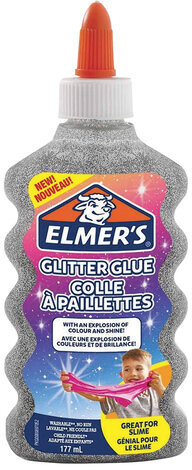 Клей для слаймов канцелярский с блестками ELMERS &quot;Glitter Glue&quot;, 177 мл, серебряный, 2077255