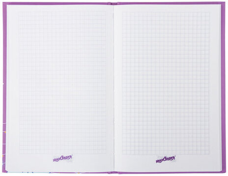 Блокнот А5 (135х206 мм), 80 л., твердый, клетка, выборочный лак, ЮНЛАНДИЯ, "Единорог", 111616