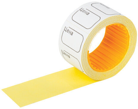 Ценник малый "Цена" 30х20 мм белый, самоклеящийся, КОМПЛЕКТ 5 рулонов по 250 шт., BRAUBERG, 112361