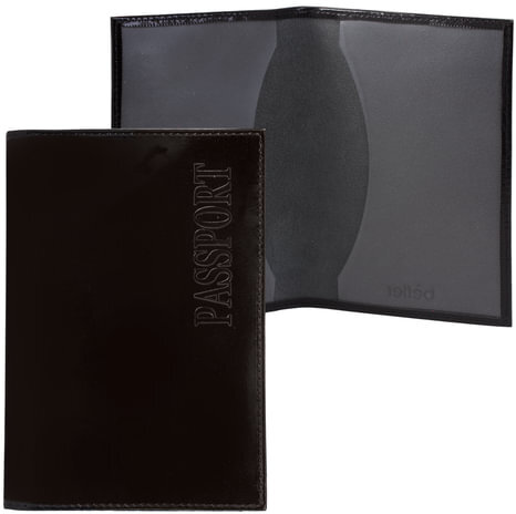 Обложка для паспорта BEFLER "Classic", натуральная кожа, тиснение "Passport", черная, О.1-1