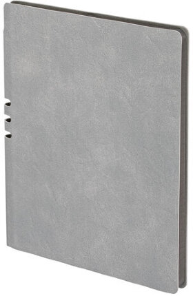 Тетрадь А5 (175х215 мм), BRAUBERG "NEBRASKA", 96 л., под кожу, клетка, серый, 113415