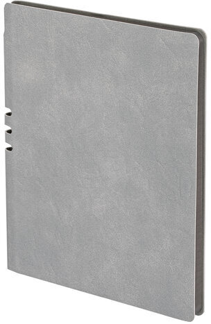 Тетрадь А5 (175х215 мм), BRAUBERG "NEBRASKA", 96 л., под кожу, клетка, серый, 113415